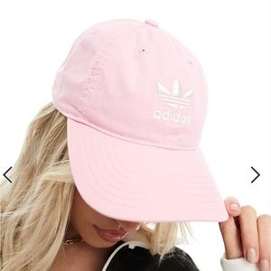 Pink adidas hat baseball cap with white adidas logo NEW